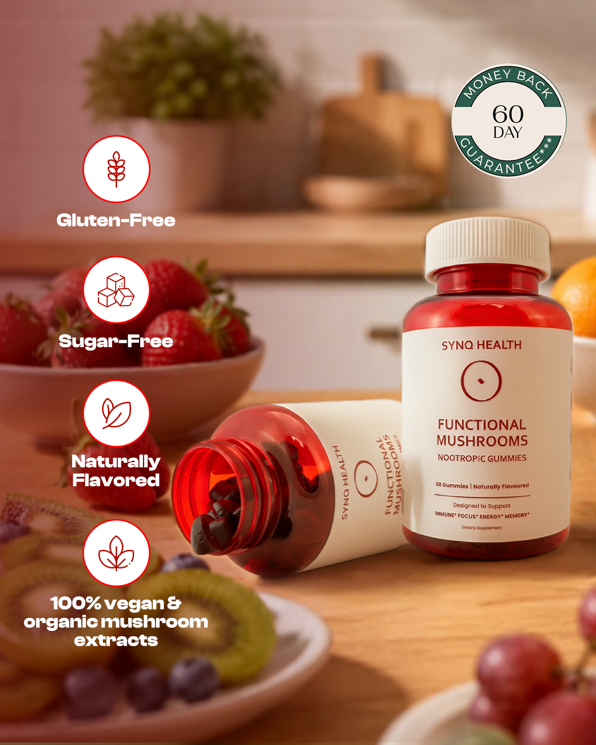 SYNQ Zero™ mushroom complex gummies