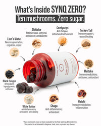 SYNQ Zero™ mushroom complex gummies